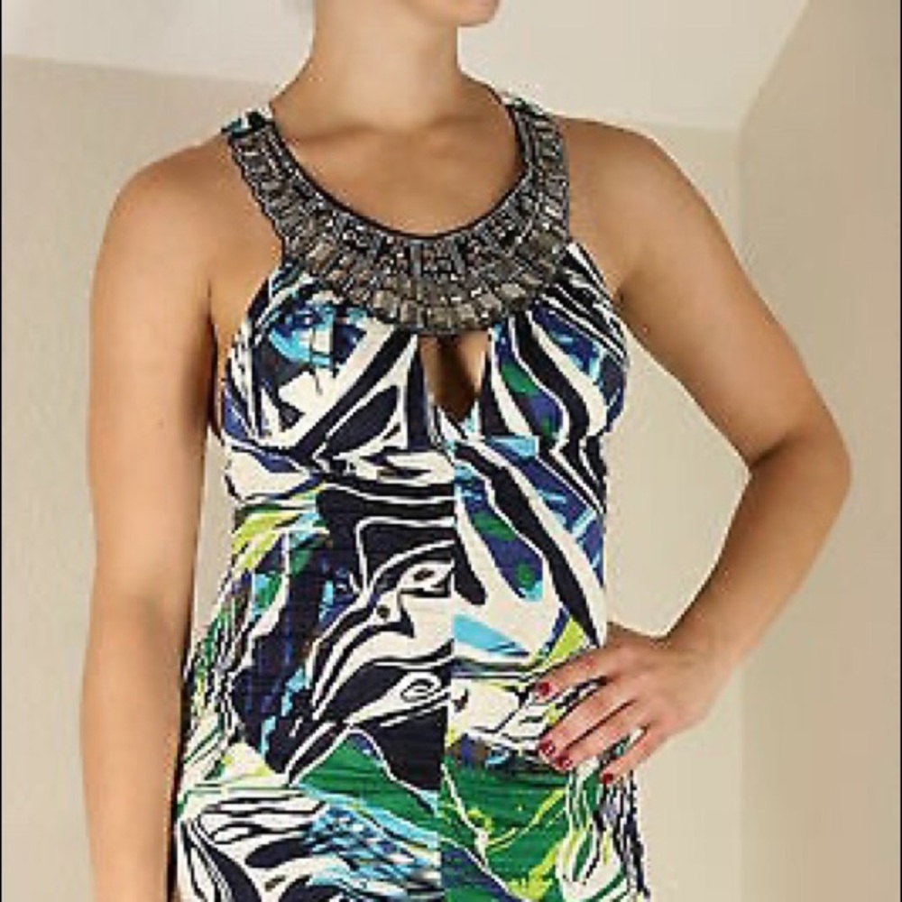 Sexy Tight Mini Ruched Bodycon Studded Dress Large